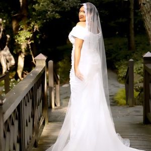 Wedding gown +veil for sale